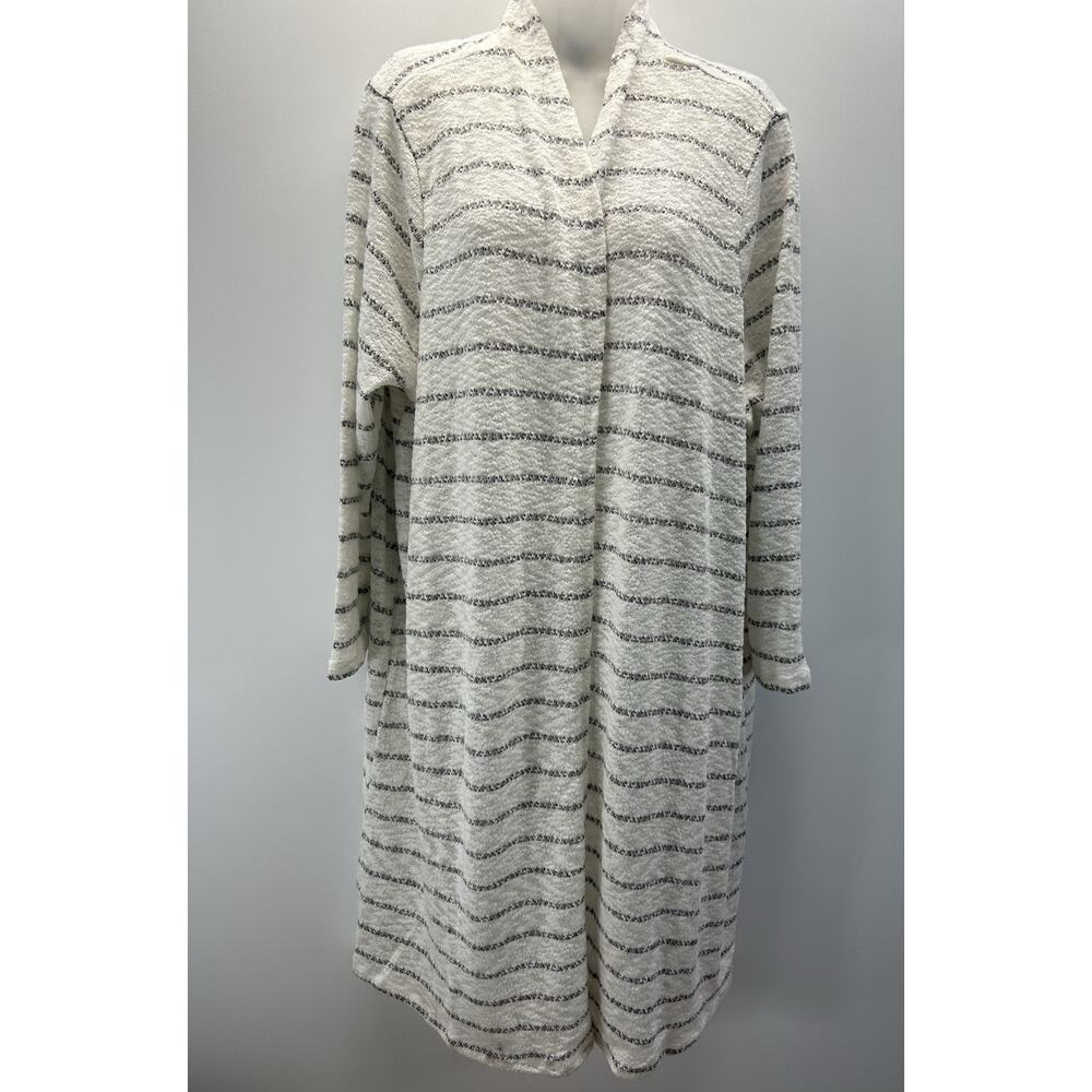 NWT Lane Bryant Open Front Cardigan White And Black 22/24 Long Duster Sweater.